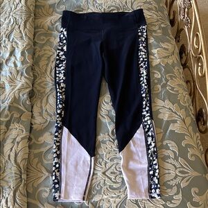 GAP navy and White Leggings with Patterned Sides